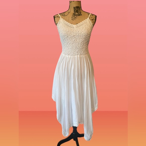 White Handkerchief Style Dress - Picture 1 of 8
